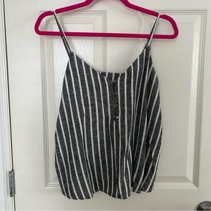 grey/gray and white striped tank top size small
